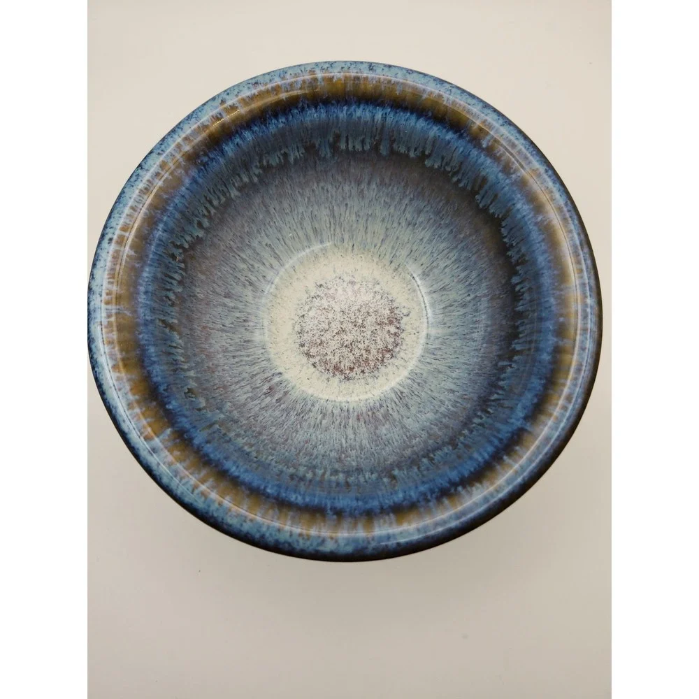 Bill Campbell Studio Pottery Drip Glaze Dish Bowl Hand Thrown.  Artist Signed 5